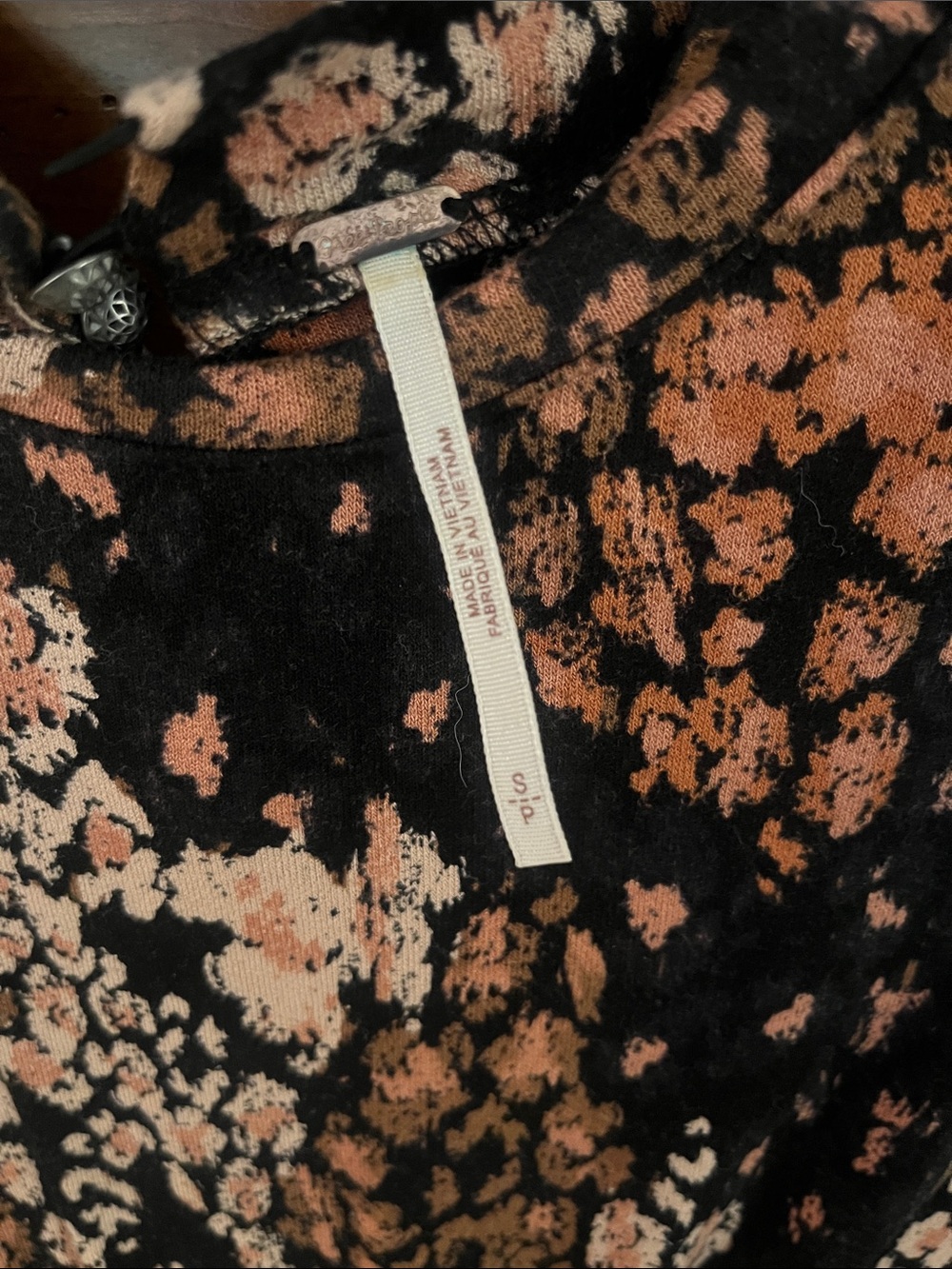 Free People Black Floral Long-Sleeve Women's Dress - Picture 3 of 3